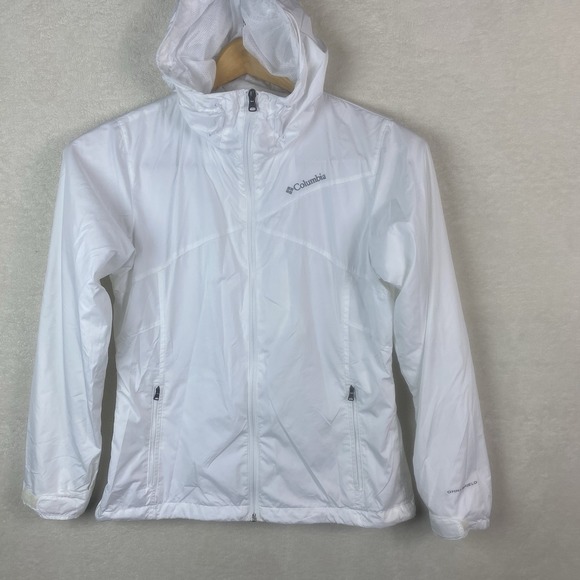 Columbia Women's Hydro-Seeker Jacket Size M White Flawed All Weather Waterproof - Picture 1 of 15